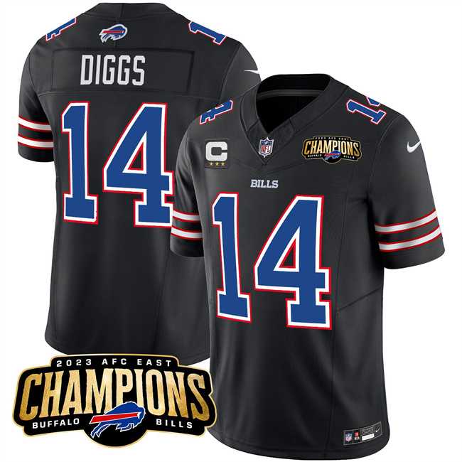 Men & Women & Youth Buffalo Bills #14 Stefon Diggs Black 2023 F.U.S.E. AFC East Champions With 4-star C Ptach Stitched Jersey,We sell and wholesale Men & Women & Youth Buffalo Bills #14 Stefon Diggs Black 2023 F.U.S.E. AFC East Champions With 4-star C Ptach Stitched Jersey on line form chian!